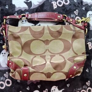 Coach Brown and Red Shoulder Bag